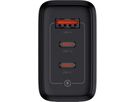 Fast Charger 65W GaN 3-Port - Out: USB-C1/C2: 65W PD, shared Max: 65W, USB-A: 60W, inkl. 1.0m 140W USB-C to C Kabel, schwarz