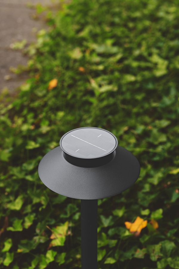 Solar-Pollerleuchte Justina Schwarz - 5W, 3000K, 400lm, IP44