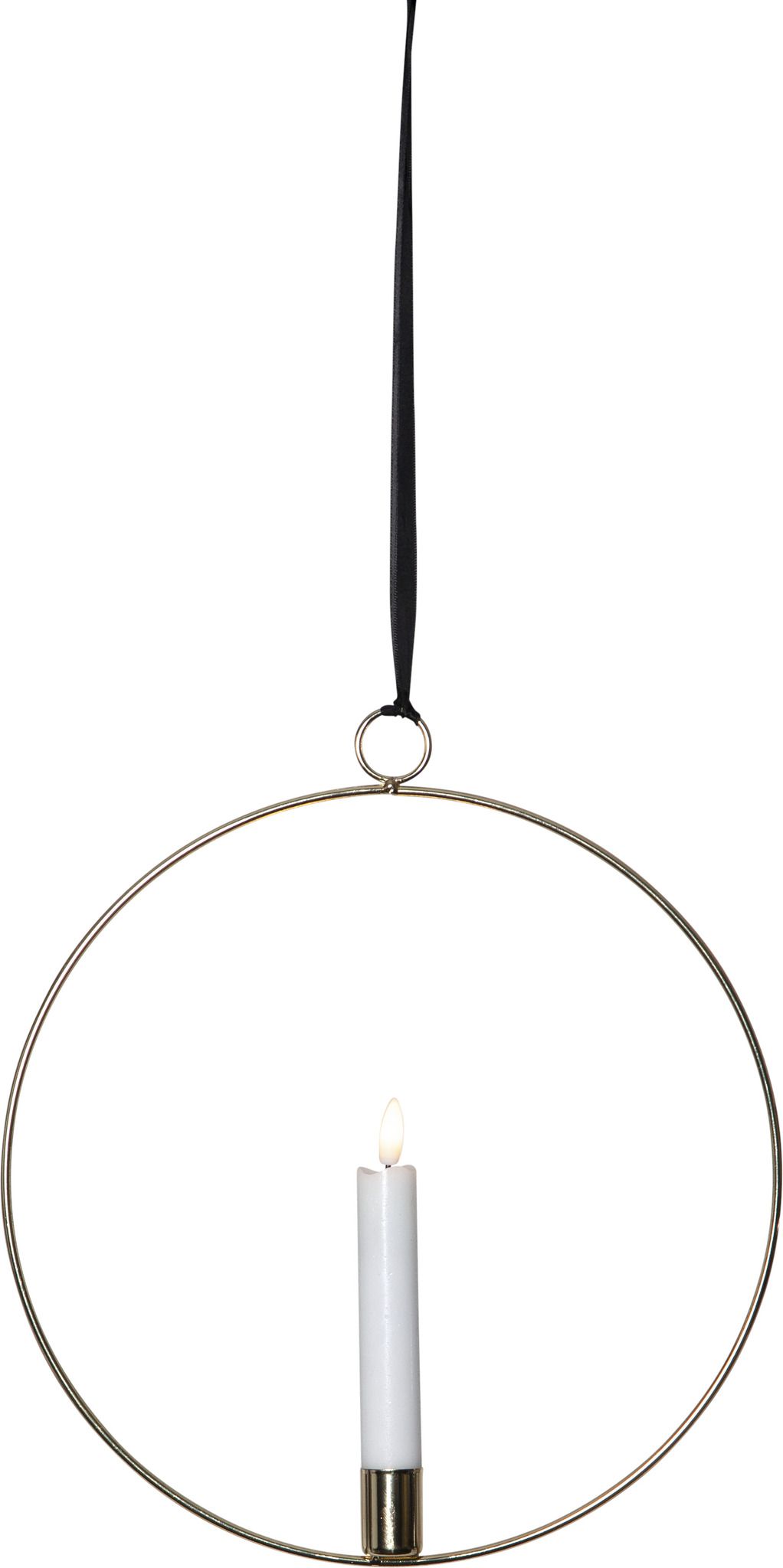 Indoor Decoration Flamme Ring - Indoor, Messing, 30cm Höhe, Timerfunktion