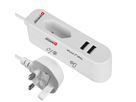 TRAVEL STATION UK - 1x Euro-Steckdose, 2x USB 2.4A (shared): 5V DC Stecker: UK & EU 10A / US 15A