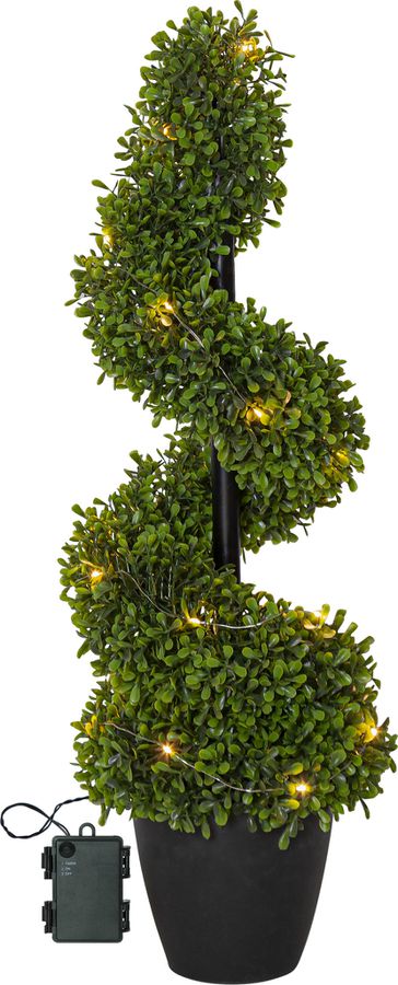 Dekorativer Baum Buxbom - grün, 20 LED's, 65 cm Höhe