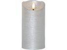 LED Pillar Kerze Flamme Rustic - Indoor, Silber, 15.00 cm Höhe,  Timerfunktion