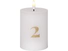 LED Pillar Kerze 4 pack Flamme Advent - Indoor, Weiss, 12.50 cm Höhe, Timerfunktion