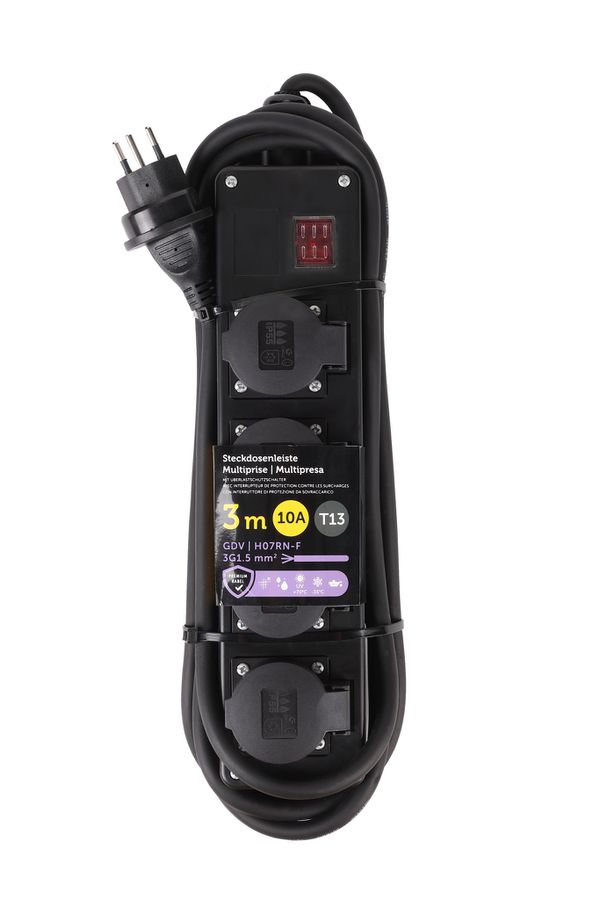 Steckdosenleiste Kunststoff 4xT13 IP55 - H07RN-F 3G1.5mm2 3m