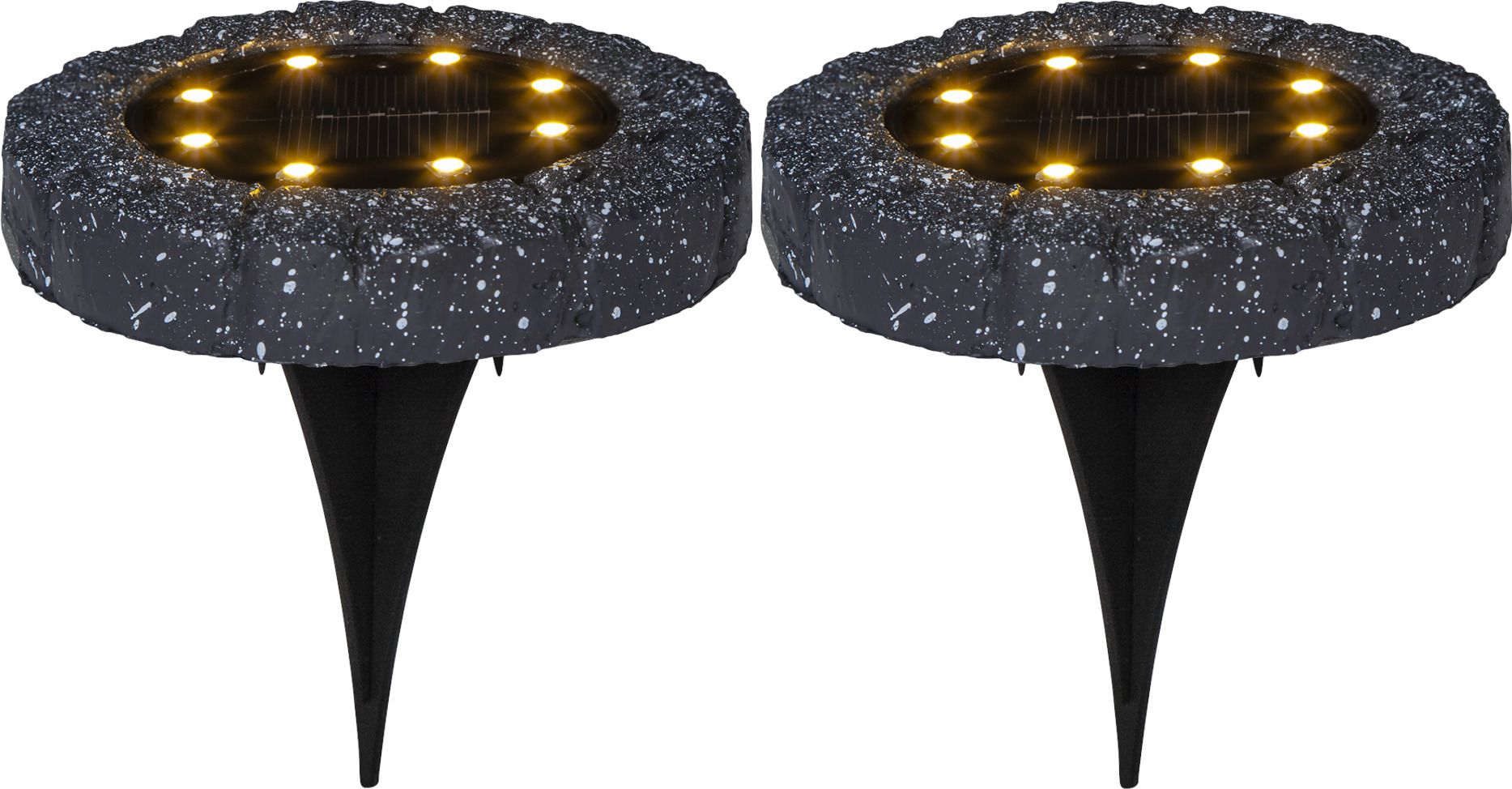 Solar-spotlight 2-p Lawnlight - IP44, Warmweiss, Dämmerungssensor