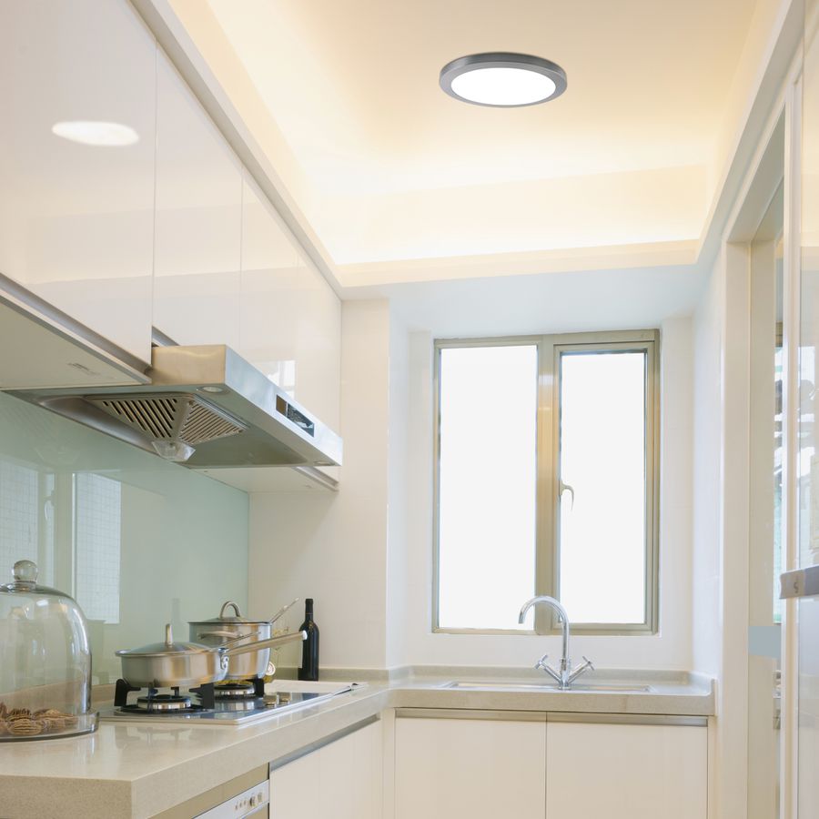 LED Deckenleuchte BONUS 22.5 CM - 18W, 1880lm, 3000/4000/6500K, IP20, CRI 80, weiss, nicht dimmbar, inkl. Alu-Ring, D=225mm, H=19mm