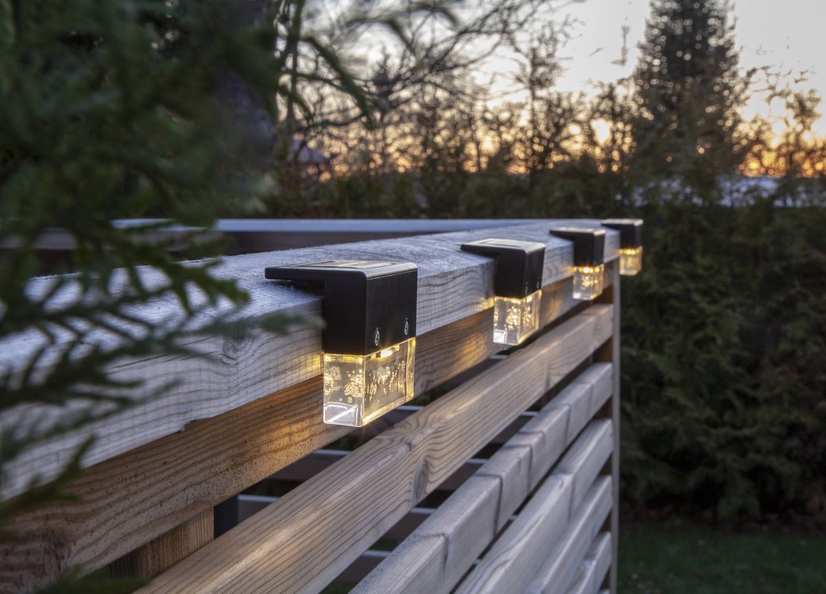 Solar-Wandleuchte Bubbly Fence - IP44, Warmweiss, 4 LED'S