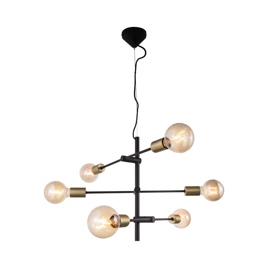 Josefine, Pendelleuchte, Schwarz - E27, max. 6x28W, IP20