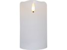 LED Pillar Kerze Flamme Rustic - Indoor, Weiss, 12.50 cm Höhe,  Timerfunktion