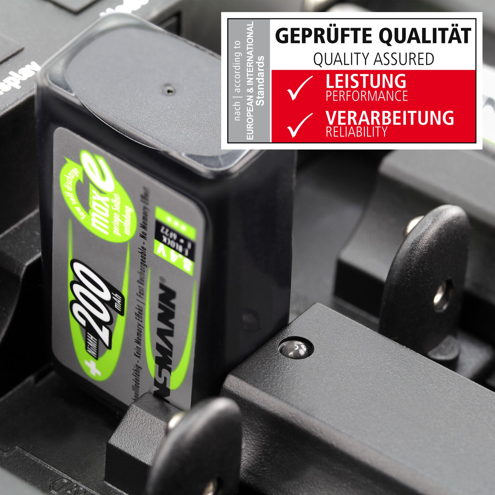NiMH Akku 9V E-Block 200 mAh maxE - 1er Blister
