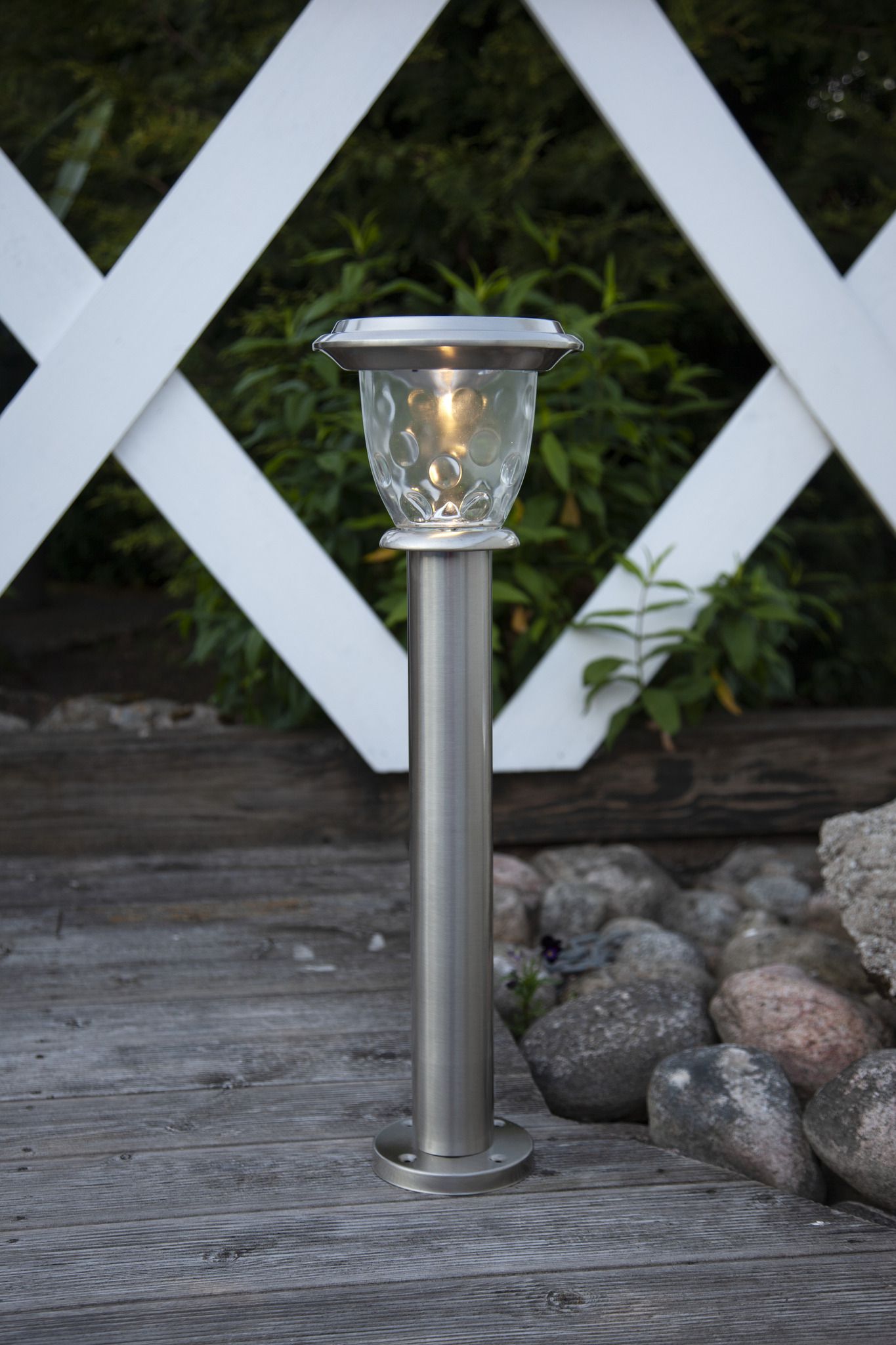 Solar Poller-Leuchte Pireus - Rostfreier Stahl, Lichtfarbe Warmweiss