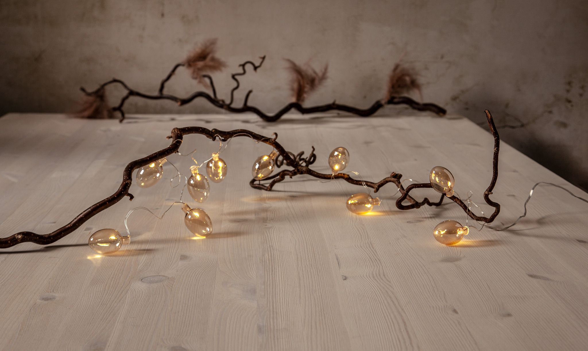 Lichterkette Shimmer - IP20, Beige, Warmweiss