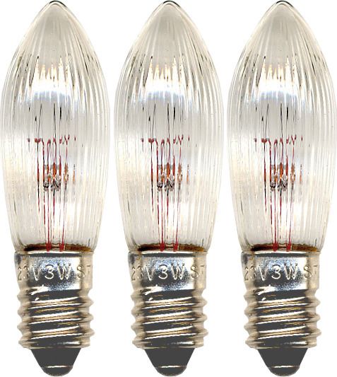Ersatzlampen 3 Pack - E10, 14Lm, keine Angabe K, 3W, 55V