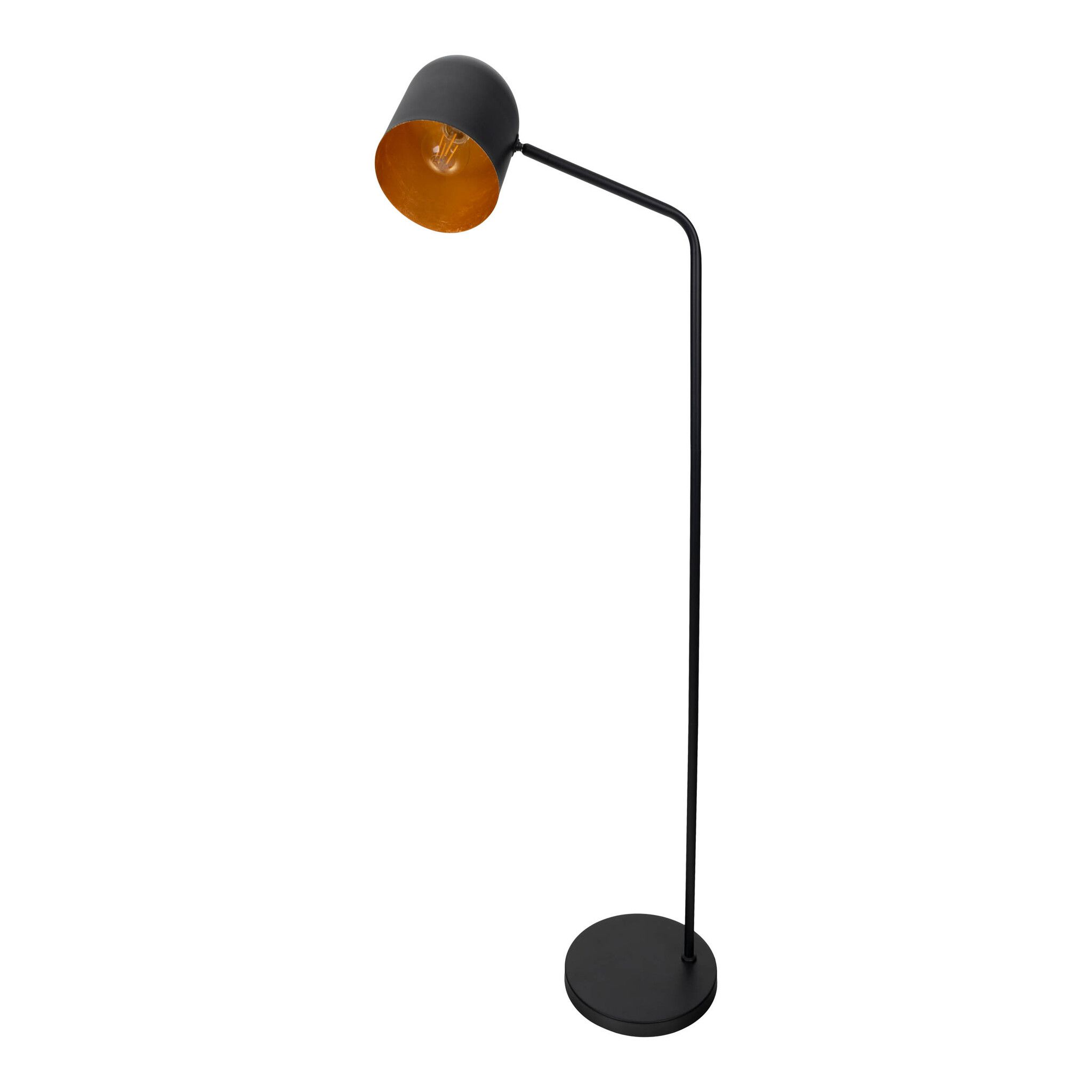 Stehleuchte  METAVION  H: 140cm schwarz/gold - IP20, E27, Schwarz-Gold