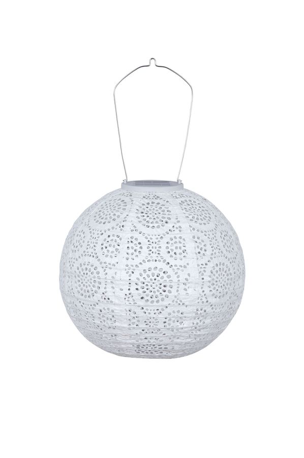 Solar Laterne Tyvek Weiss ø25cm - Warmweiss, LED, IP44, 1800K, VE 20