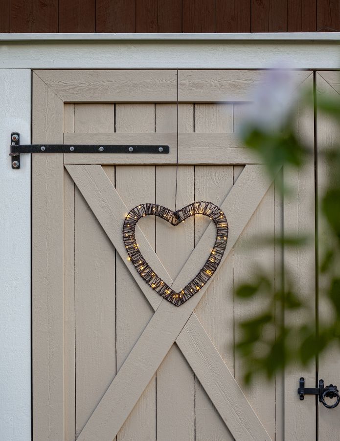Outdoor Decoration Vicke Heart - Indoor, Outdoor, Warmweiss, Braun
