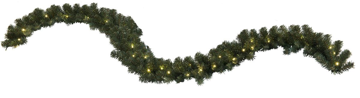 Künstliche Girlande Ottawa - grün, 60 LED's, 20cm Höhe, 500cm Anschlusskabel, 500cm länge