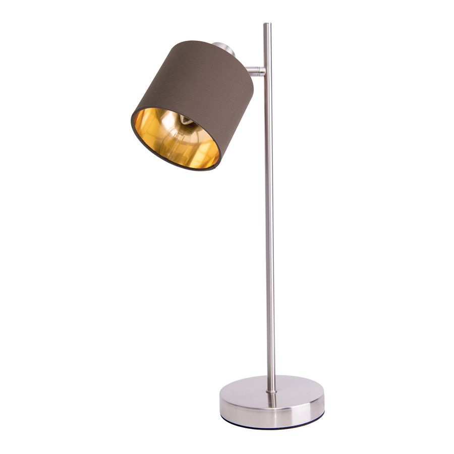 Tischleuchte MARON G - E14, max. 1x40W, IP20, nickel + braun + gold, nicht dimbar, exkl. Leuchtmittel, D=120mm, H=510mm