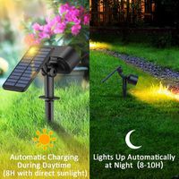 Solar-Gartenspot 2er Set mit Fernbedienung - Warm-/Kaltweiss, IP44