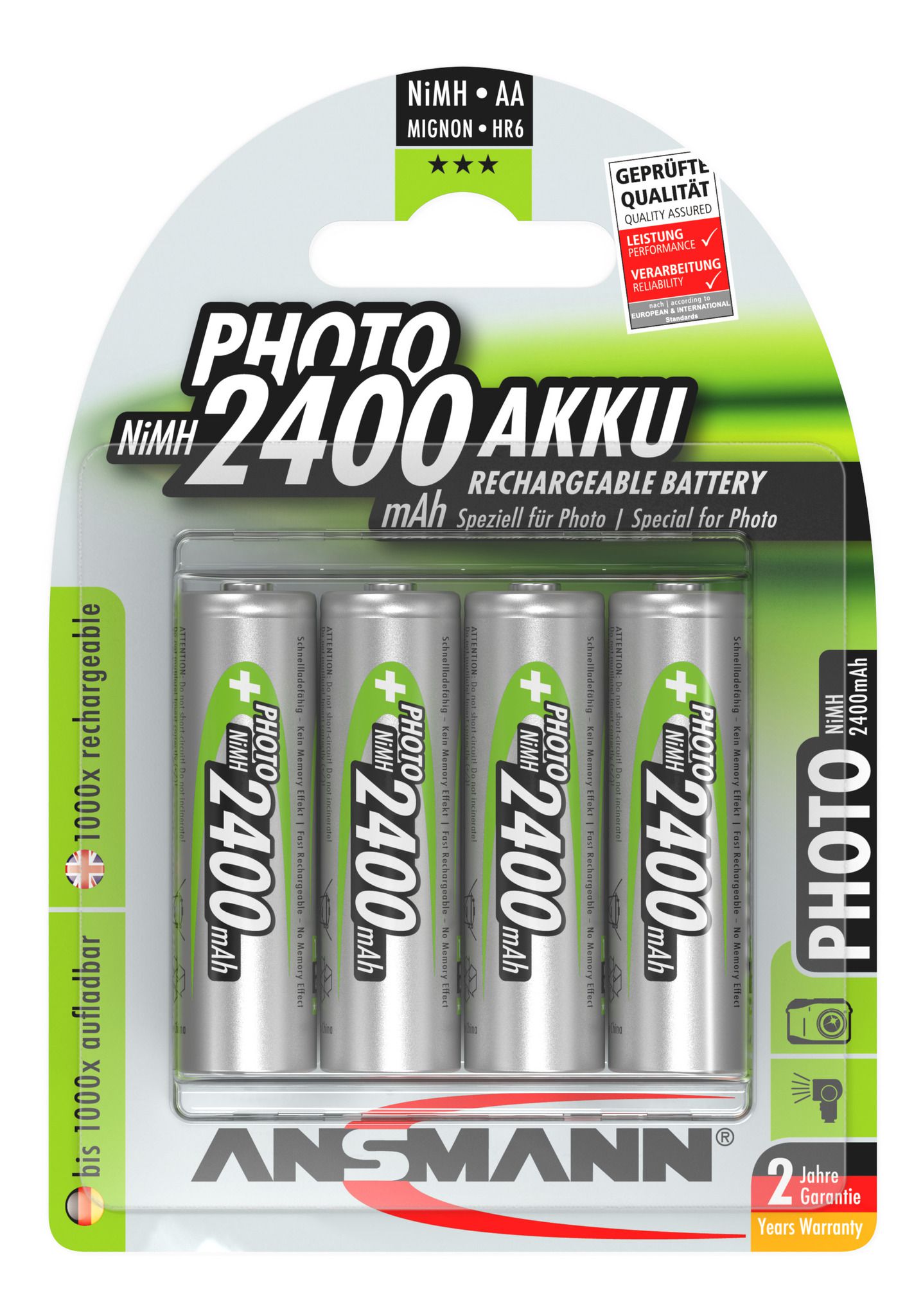 Photo NiMH Akku Mignon AA - Akku NiMH, AA, 1.2V, 2400 mAh