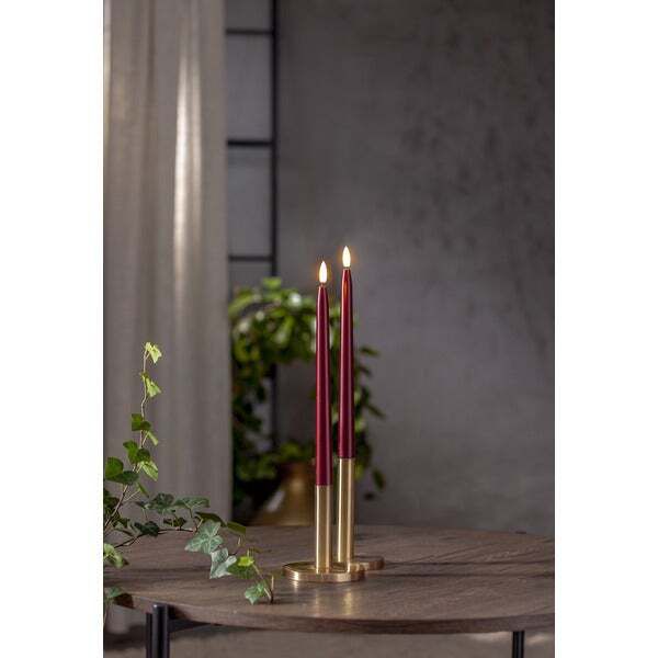 LED Dinner Kerze 2 pack Flamme Metal - Indoor, 28.5 cm Höhe,Timerfunktion