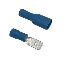 Flachstecker&Flachsteckhülse - 1.5-2.5mm 4.8x0.8mm blau 100Stk. assortiert