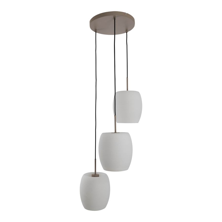 3er Pendelleuchte  NIRELIA  : 30cm beige - IP20, E27, Beige