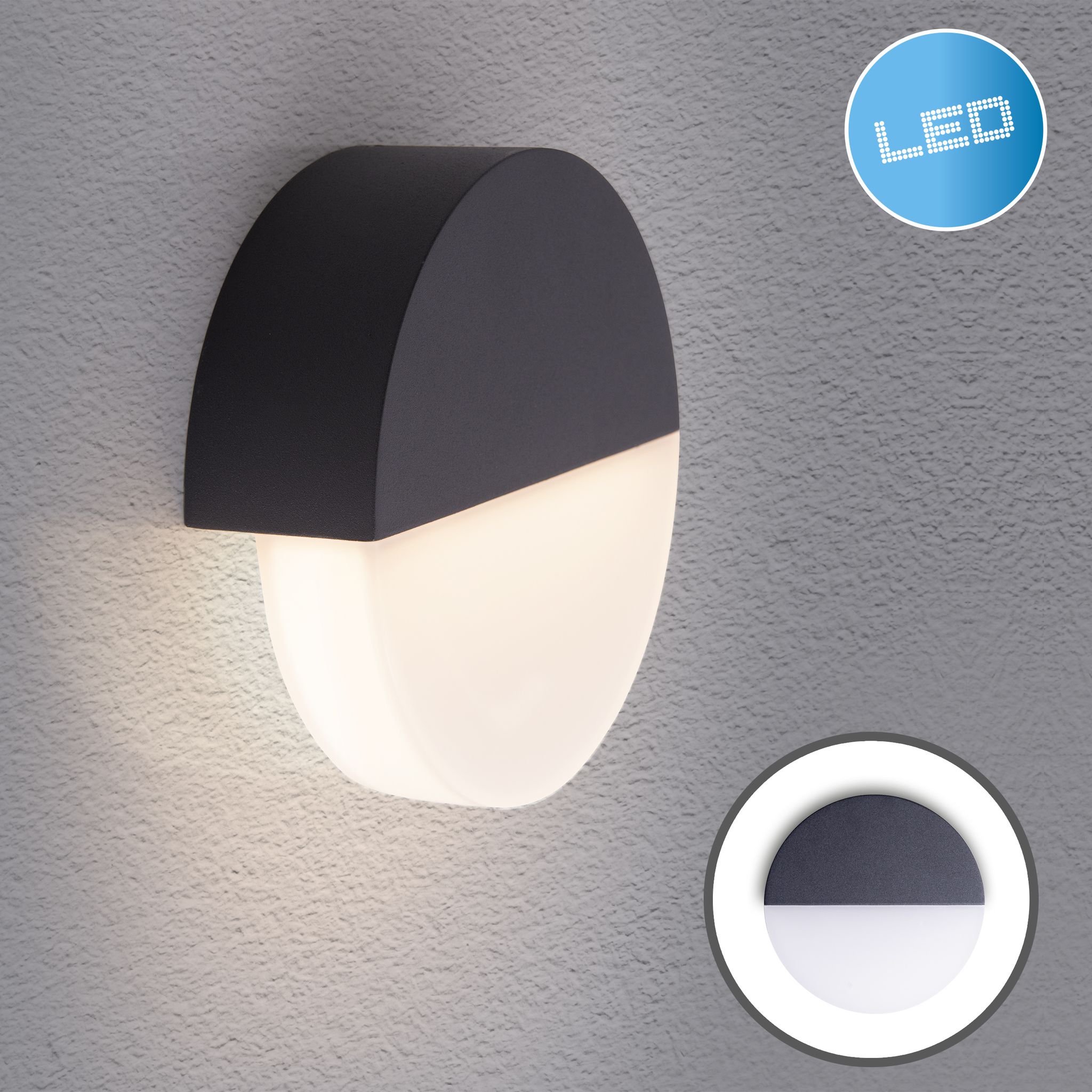 LED Außen Wandleuchte Sobrio - IP54, warmweiss, 6W