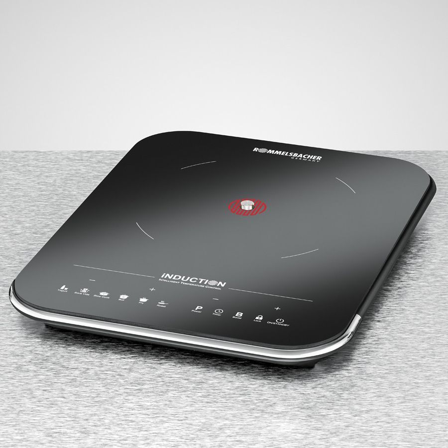 Einzelkochplatte Induktion mit Temperatursensor - Einzelkochplatte Induktion mit Temperatursensor, 230V, 2000W, schwarz/silber