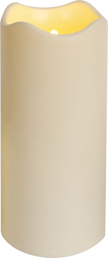 LED Pillar Kerze Paul - Outdoor, Beige, 23cm Höhe, Timerfunktion