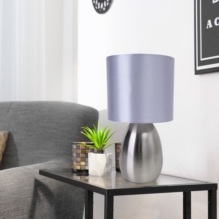 Tischleuchte Aurum H: 33 cm stahl-blank grau - E14, 40W, IP20