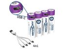 NiMH batteria ricaricabile Micro AAA 550mAh, 2er blister - 4er Kartonage