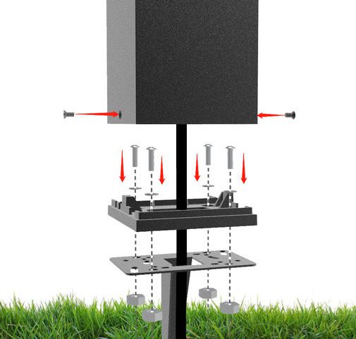 Cuneo Universal Erdspiess für Energiesäule - 6x10x18cm, rostfreier Edelstahl