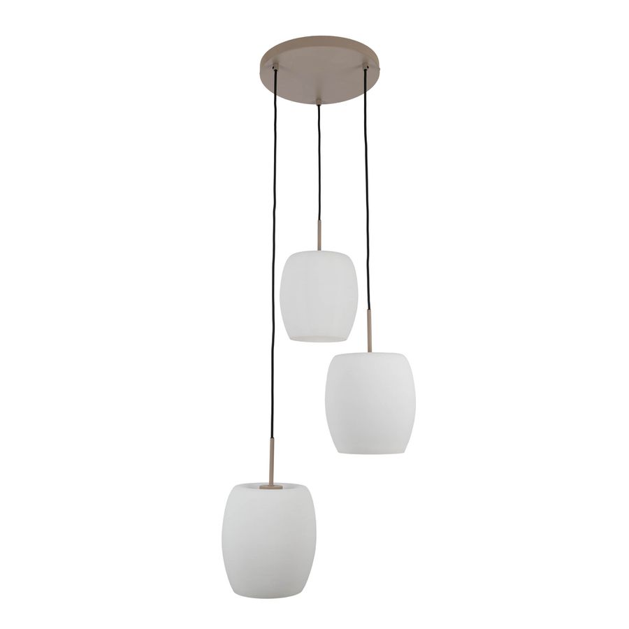 3er Pendelleuchte  NIRELIA  : 30cm beige - IP20, E27, Beige