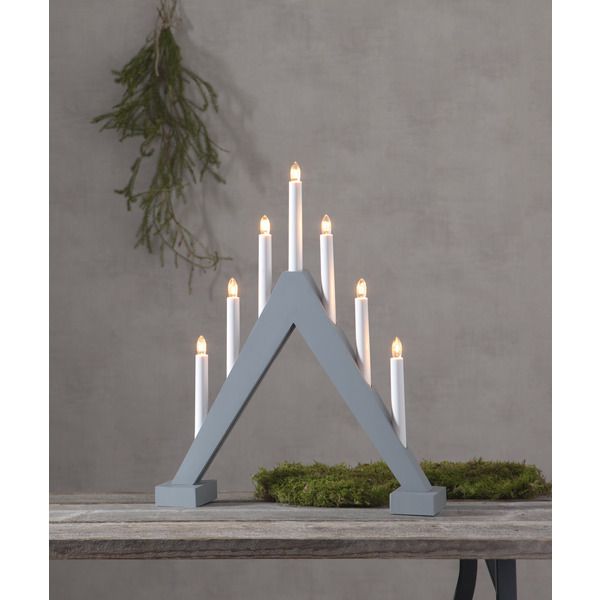 Kerzenleuchter Trill - IP20, Grau, Warmweiss