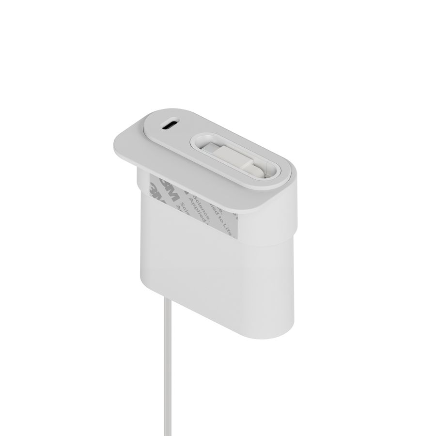 Mini Desktop Charger USB A+C PD20W Weiss - mit ausziehbarem USB-C Kabel