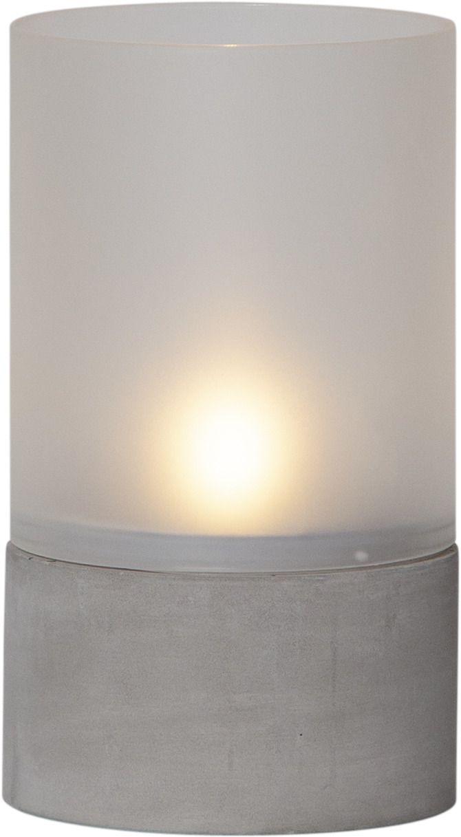 Laterne Cemmy - Indoor, Grau, 18cm Höhe, Timerfunktion