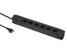 PRINCIPIO 6xH - 6x T13 horizontal, 5.0m Kabellänge, Schalter, schwarz