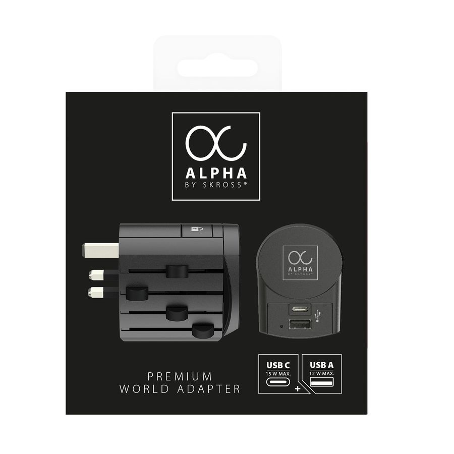 Alpha Europe USB Charger A/C - Out: CH, Schuko, IT, UK, BRA, USA, AUS/China, In: CH, Schuko, IT, UK, BRA, USA/Japan, AUS/China