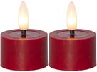 LED Teelicht 2 Pack Flamme Flow - Indoor, Rot, 5cm  Höhe, Timerfunktion