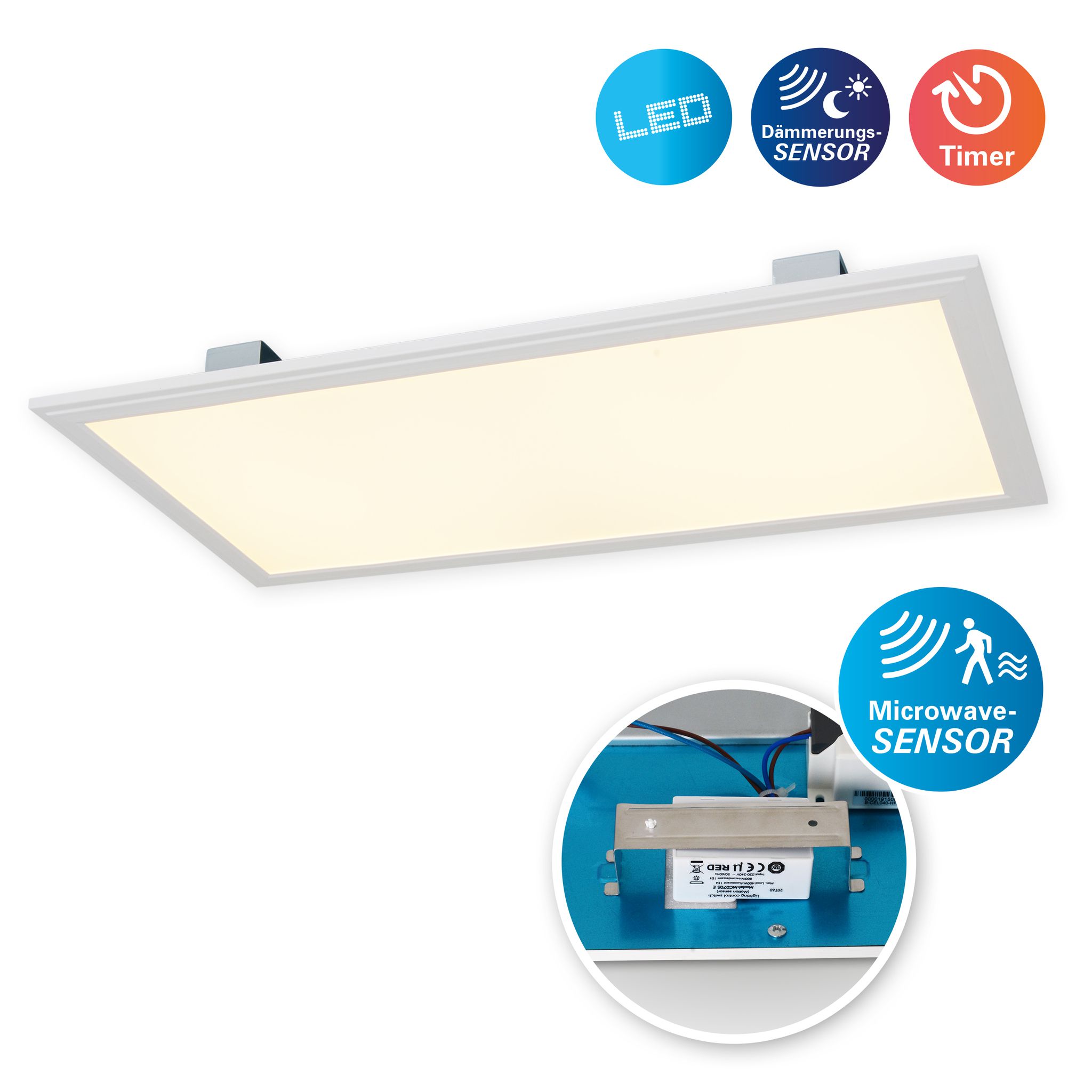 LED-Sensor-Panel Alegre incl. Halterung l:59,5cm - LED fest verbaut, 3000K, warmweiss