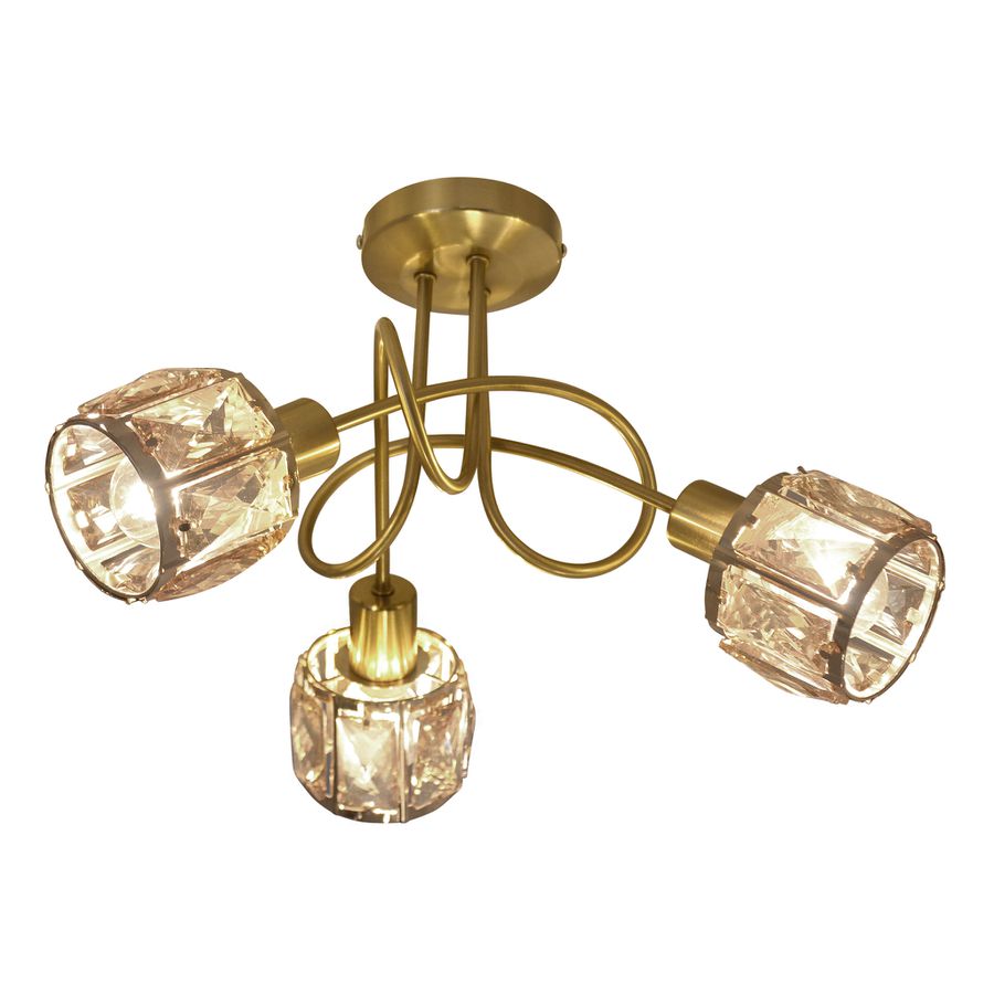 LED Deckenleuchte Josefa (3er Spot) - E14, 3x4W, 3x475lm, 3000K, IP20, gold, nicht dim., inkl. Leuchtmittel, D=380mm, H=240mm