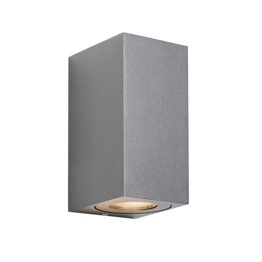 Canto maxi kubi 2, Wandleuchte, Grau - GU10, max. 2x28W, IP44