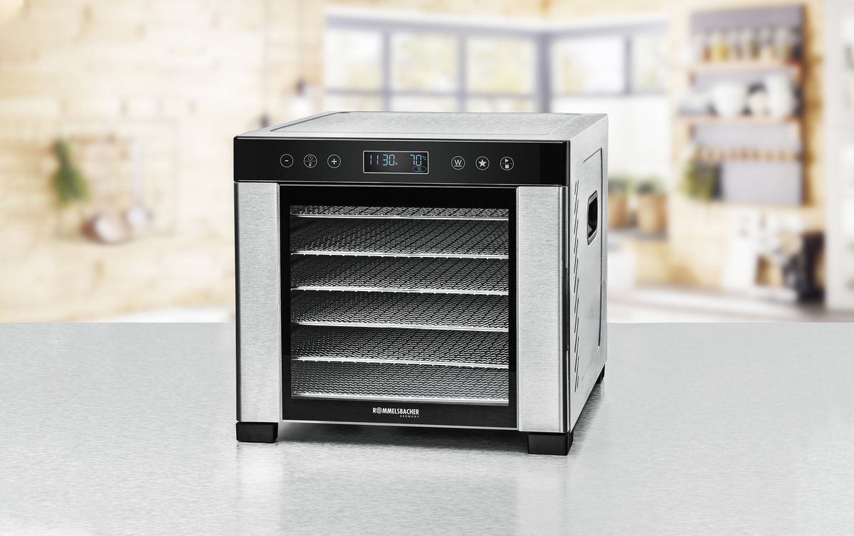 Dörrautomat DA 950 - Dörrautomat, Edelstahl/schwarz, 600W, LCD-Display