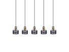5er Pendelleuchte Foro schwarz golden - E27, 200W, IP20