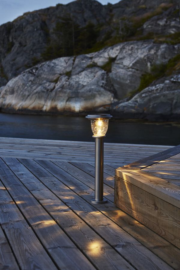 Solar Poller-Leuchte Pireus - Rostfreier Stahl, Lichtfarbe Warmweiss