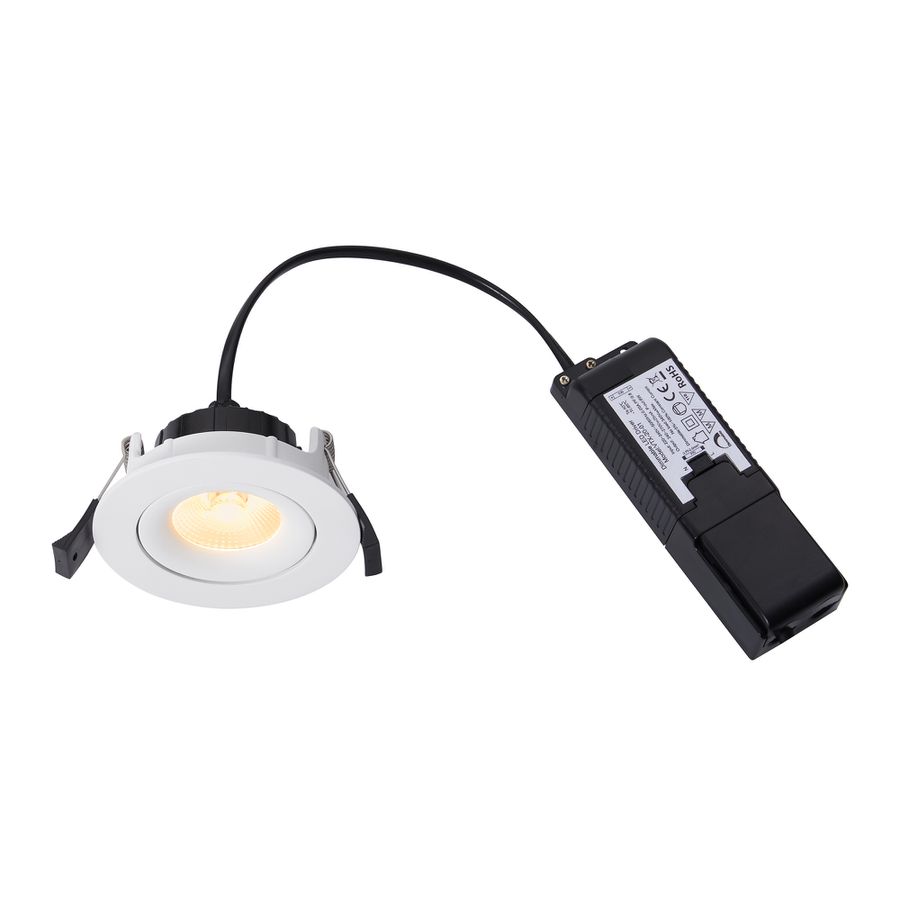 LED Einbaudownlight ALIKI - 8W, 560lm, 2700K, IP44, CRI 90, weiss, dimmbar, D=96mm, H=45mm, BL=83mm