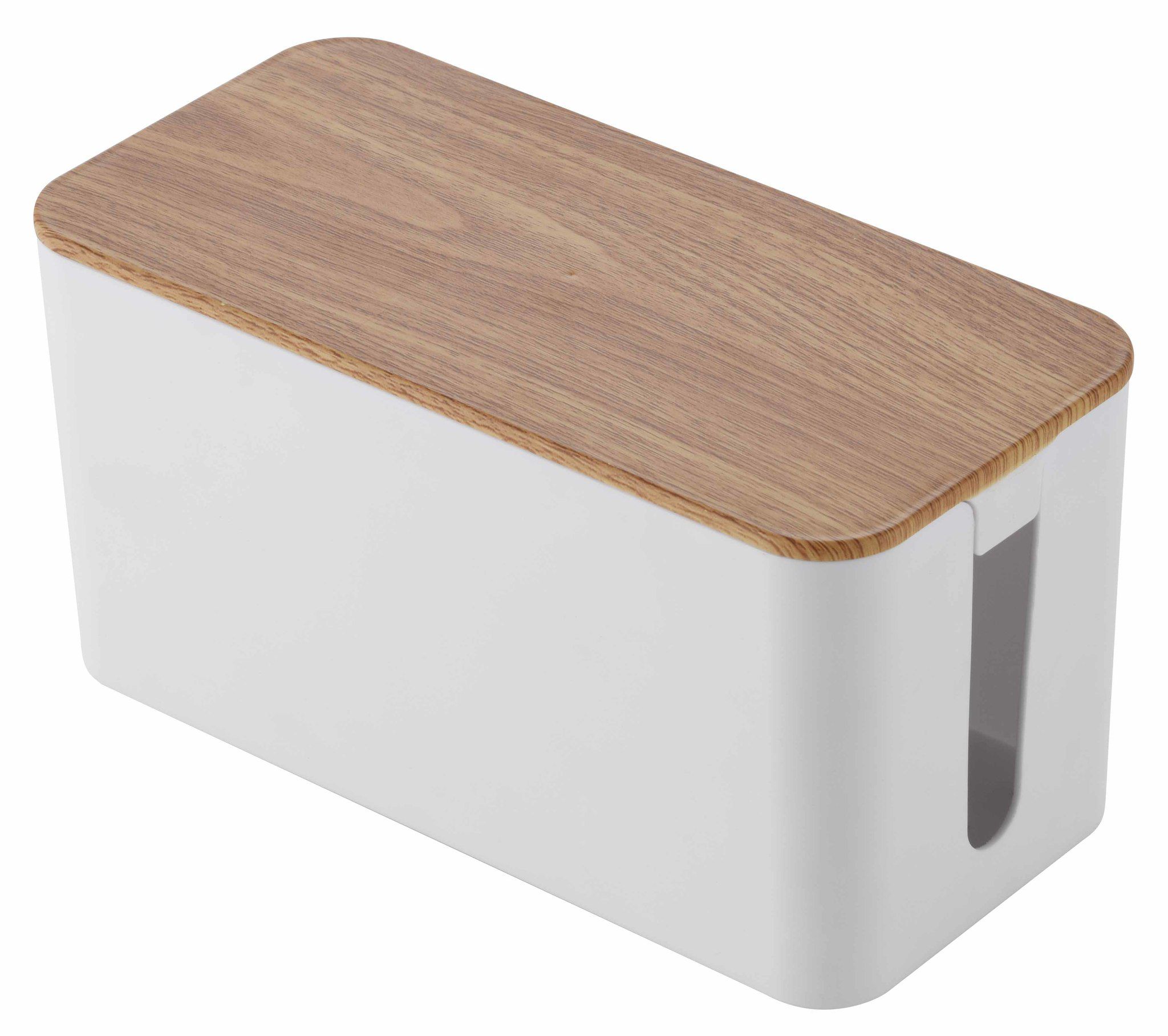 Cable Organizer Box inkl. Stelei - Steckdosenleiste 4xT13, weiss