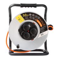 Kabelrolle Metall T13 IP55 50m - EPR-PUR H07BQ-F 3G1.5mm2 3xT13 Steckdosen