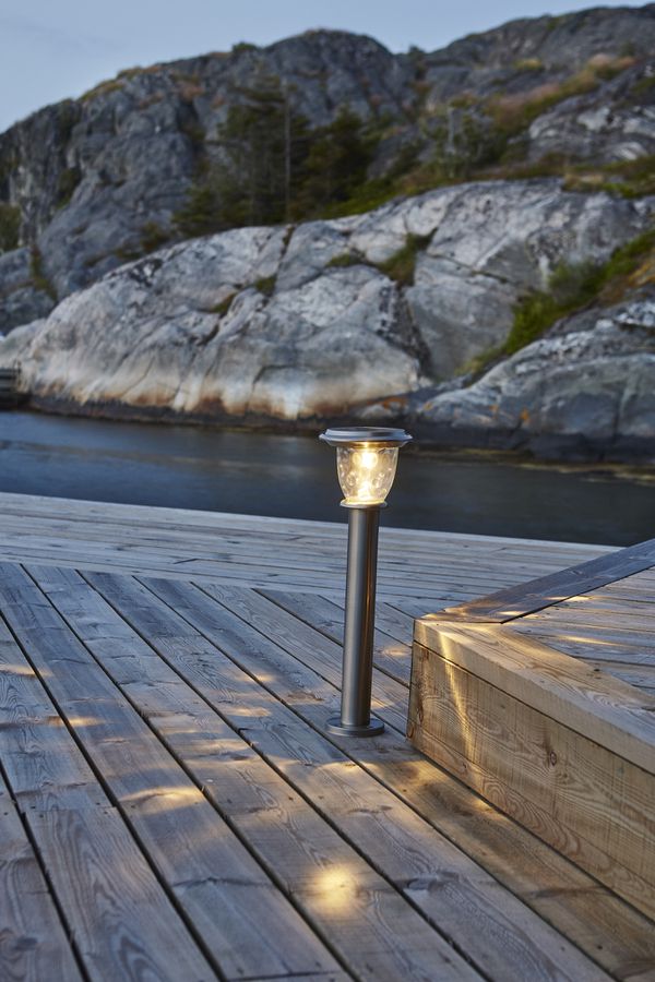 Solar Poller-Leuchte Pireus - Rostfreier Stahl, Lichtfarbe Warmweiss